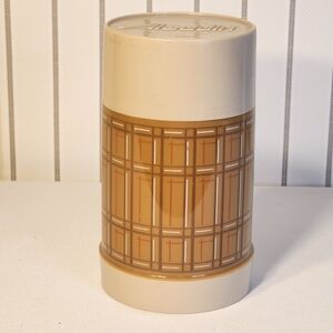Vintage Aladdin Brown Plaid Pint Size Hot/Cold Thermos #WM4040